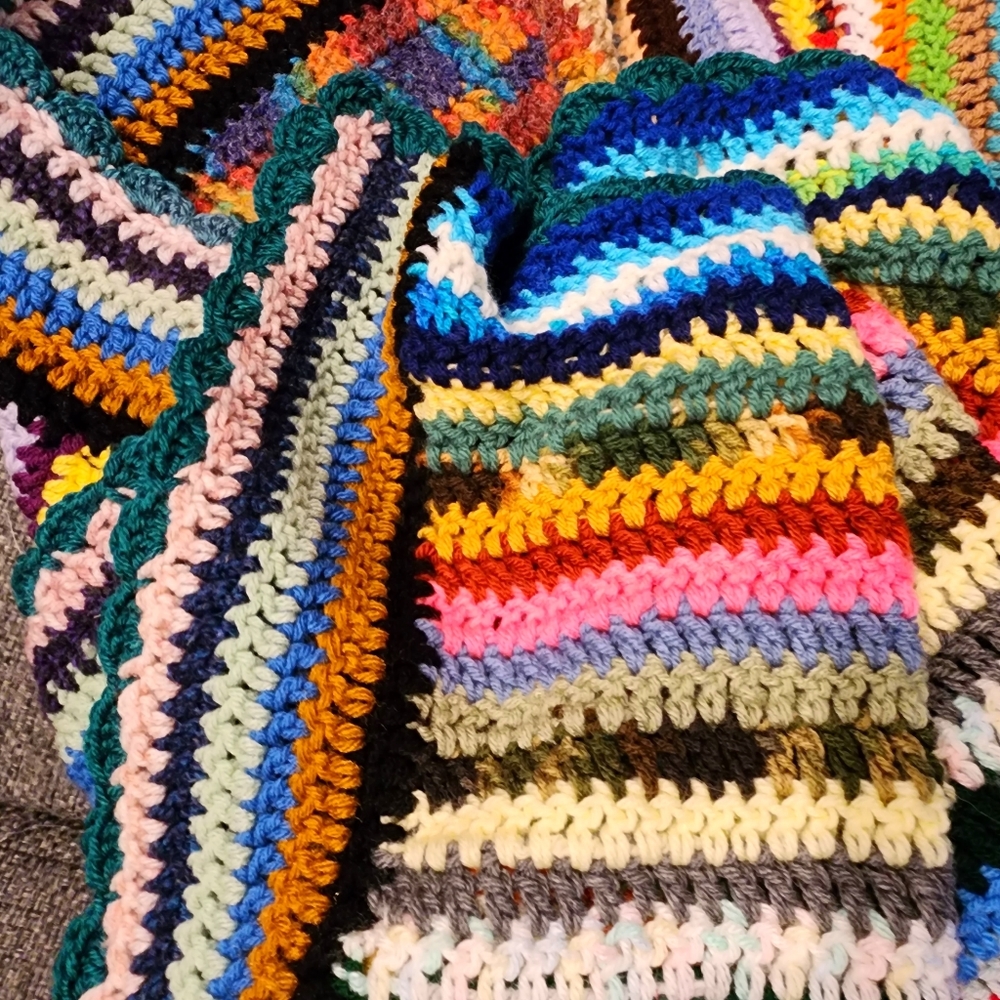 beautiful knitted afghan throw